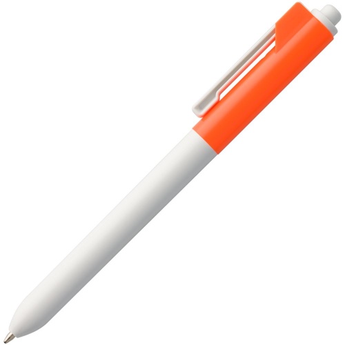Ручка шариковая Hint Special, белая с оранжевым фото 2
