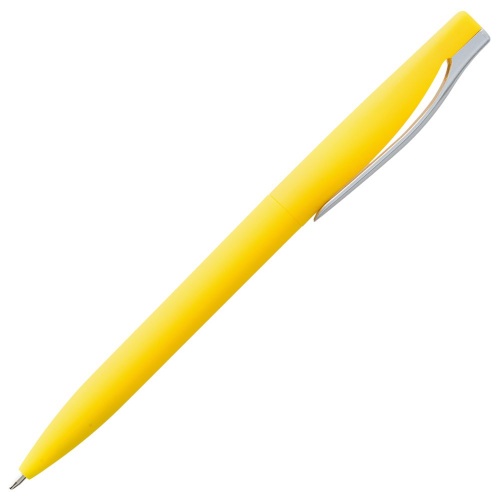 Ручка шариковая Pin Soft Touch, желтая фото 3