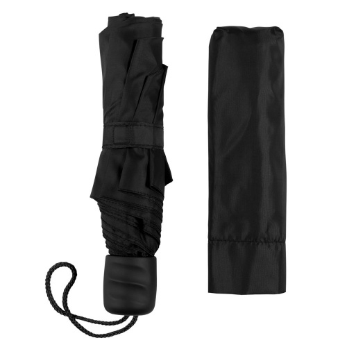 Зонт складной Basic, черный фото 4