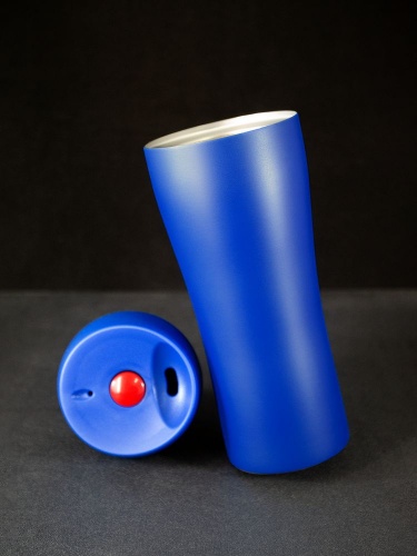 Термостакан Solingen, вакуумный, герметичный, синий фото 5