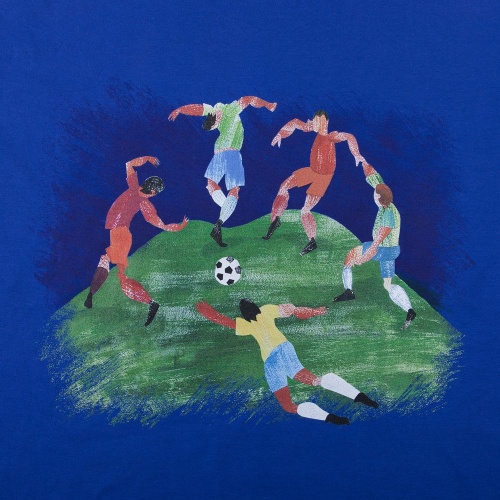 Футболка мужская «Футбол via Матисс» 160, ярко-синяя фото 2