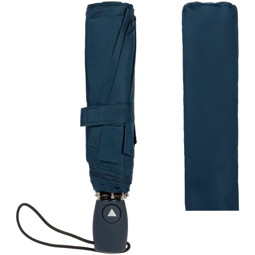 Зонт складной Comfort, синий фото 3