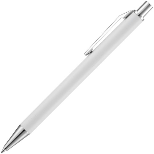 Ручка шариковая Lobby Soft Touch Chrome, белая фото 2