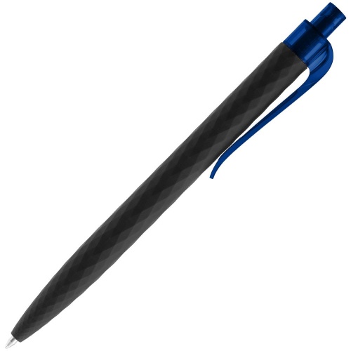 Ручка шариковая Prodir QS01 PRT-P Soft Touch, черная с синим фото 3