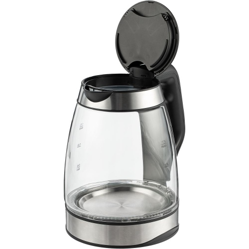 Электрический чайник Lumimore, стеклянный, серебристо-черный фото 3