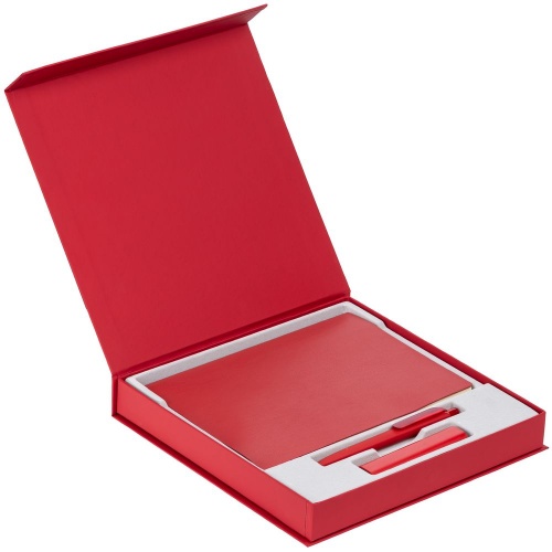 Коробка Memoria под ежедневник, аккумулятор и ручку, красная фото 2