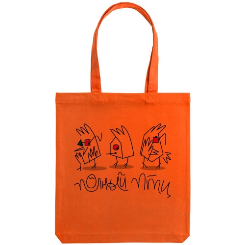 Холщовая сумка «Полный птц», оранжевая фото 2