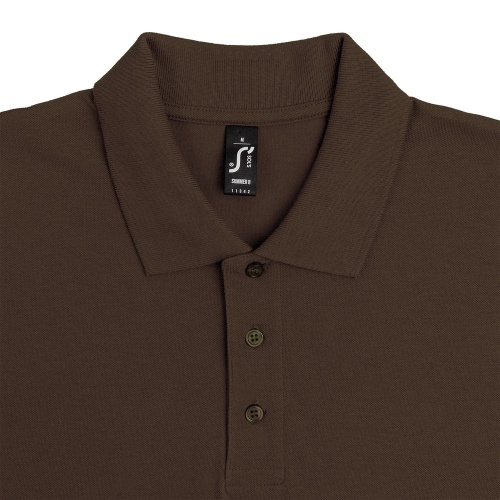 Рубашка поло мужская Summer 170, темно-коричневая (шоколад) фото 3