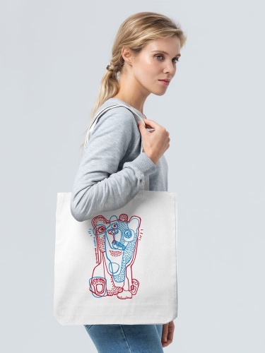 Холщовая сумка «Биполярный медведь», молочно-белая фото 3