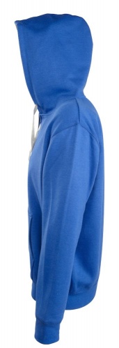 Толстовка мужская на молнии Soul Men 290 с контрастным капюшоном, ярко-синяя фото 3
