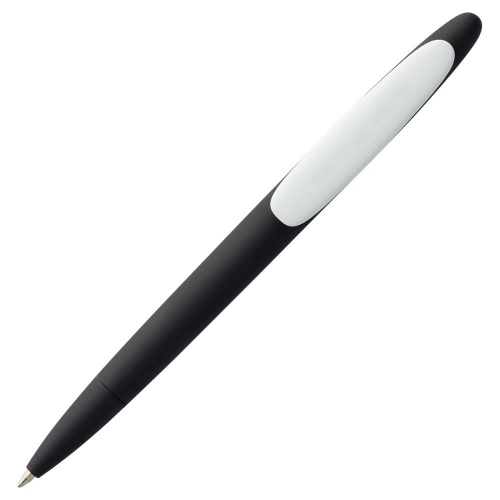 Ручка шариковая Prodir DS5 TRR-P Soft Touch, черная с белым фото 4