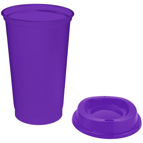 Стакан с крышкой Color Cap, фиолетовый фото 2