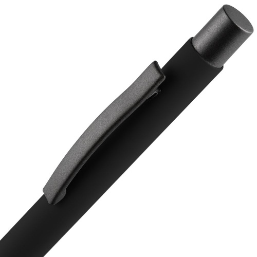 Ручка шариковая Atento Soft Touch, черная фото 4