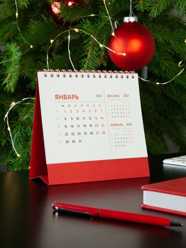 Календарь настольный Datio 2024, красный фото 5