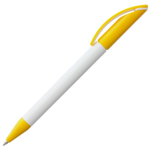 Ручка шариковая Prodir DS3 TPP Special, белая с желтым фото 2