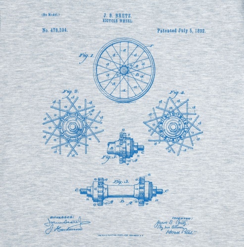 Футболка приталенная Old Patents. Wheel, голубой меланж фото 3