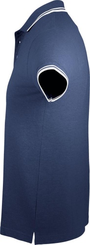 Рубашка поло женская Pasadena Women 200 с контрастной отделкой, темно-синяя с белым фото 3