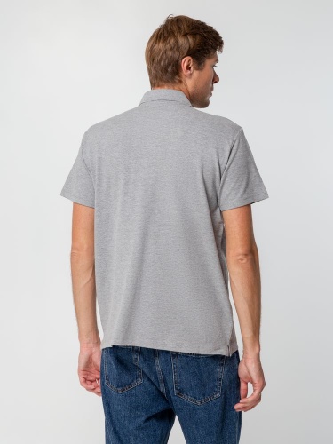 Рубашка поло мужская Spring 210, серый меланж фото 6