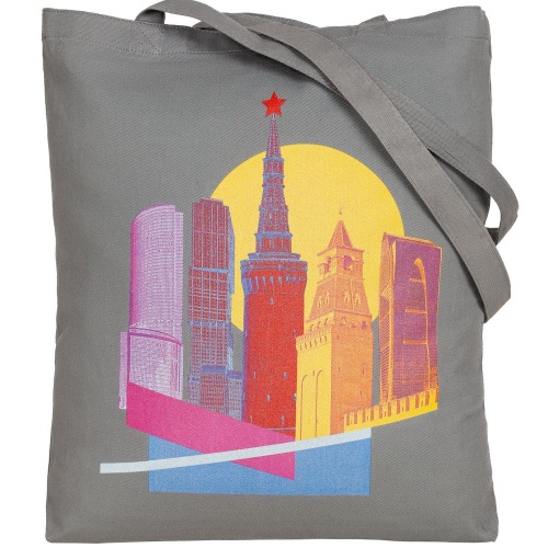 Холщовая сумка Moscow State of Mind, серая фото 2
