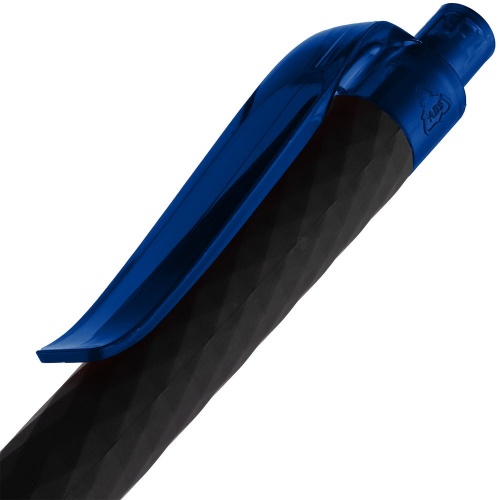 Ручка шариковая Prodir QS01 PRT-P Soft Touch, черная с синим фото 5