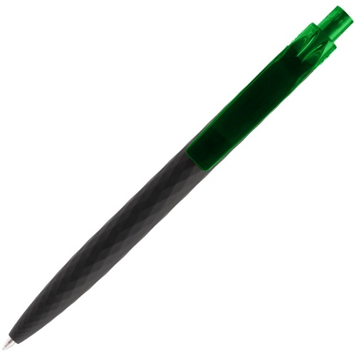 Ручка шариковая Prodir QS01 PRT-P Soft Touch, черная с зеленым фото 4