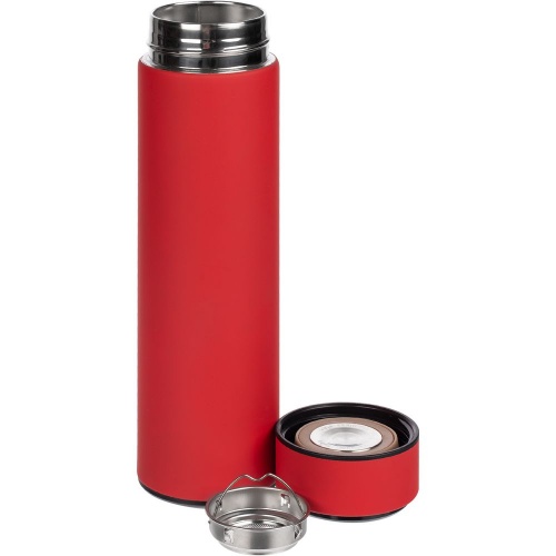 Смарт-бутылка с заменяемой батарейкой Long Therm Soft Touch, красная фото 2