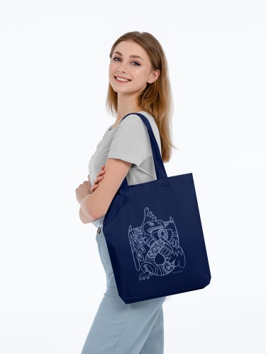 Холщовая сумка «Кетцалькоатль», темно-синяя фото 3