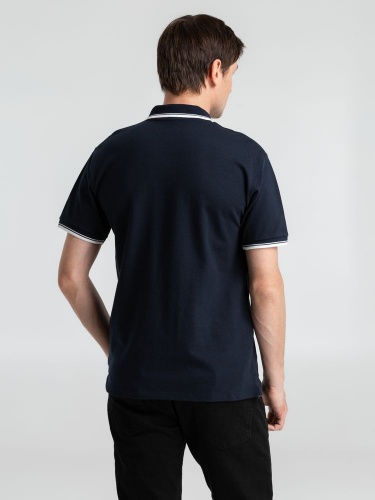Рубашка поло мужская с контрастной отделкой Practice 270, темно-синий/белый фото 5