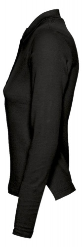 Рубашка поло женская с длинным рукавом Podium 210 черная фото 3