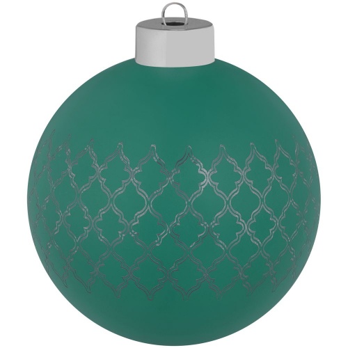 Елочный шар King с лентой, 10 см, зеленый фото 2