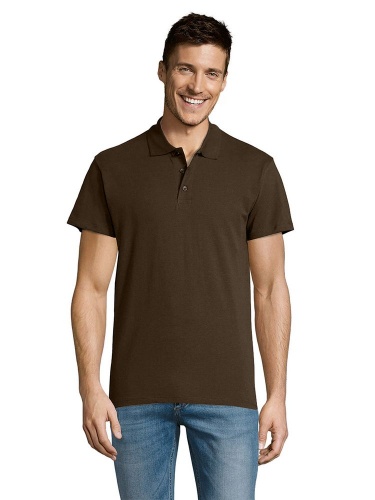 Рубашка поло мужская Summer 170, темно-коричневая (шоколад) фото 4