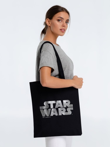 Холщовая сумка Star Wars Silver, черная фото 2