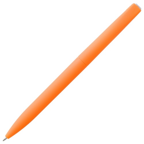 Ручка шариковая Pin Soft Touch, оранжевая фото 4
