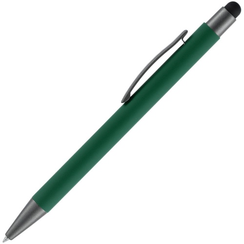 Ручка шариковая Atento Soft Touch со стилусом, зеленая фото 2