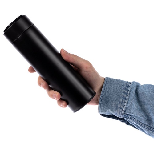 Смарт-бутылка с заменяемой батарейкой Long Therm, черная фото 7