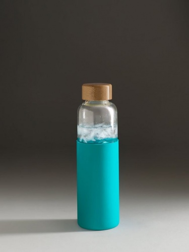 Бутылка для воды Dakar, прозрачная с бирюзовым фото 5