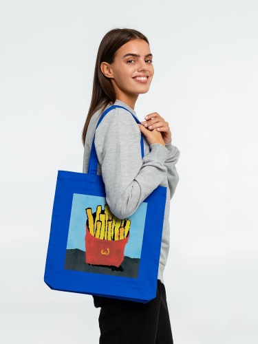 Холщовая сумка «Фри», ярко-синяя фото 3