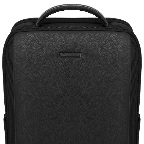 Рюкзак для ноутбука Santiago Slim с кожаной отделкой, черный фото 4