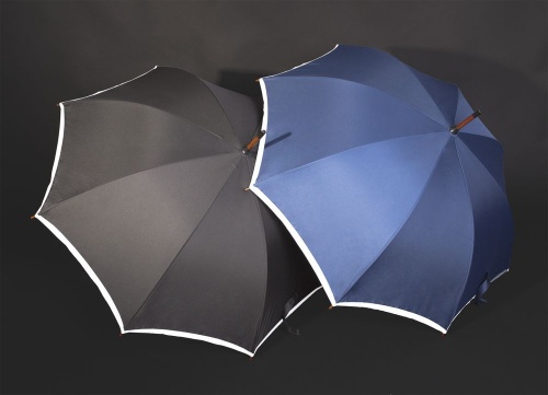Зонт-трость светоотражающий Reflect, черный фото 5