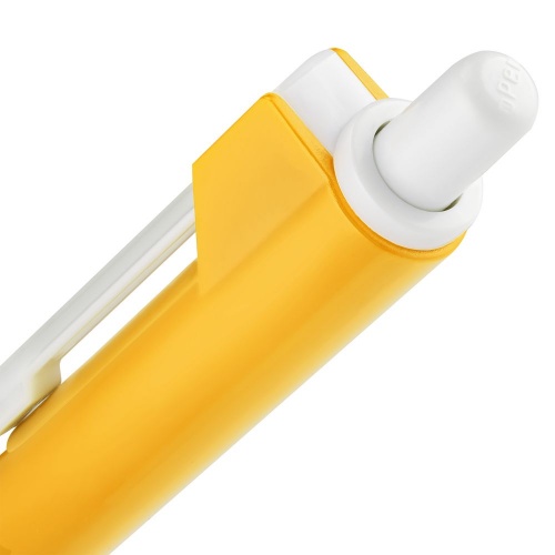 Ручка шариковая Hint Special, белая с желтым фото 4