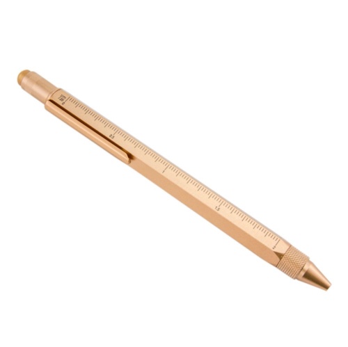 Ручка шариковая Construction, мультиинструмент, розовое золото фото 2