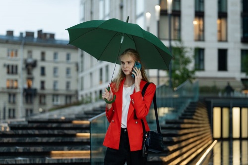 Зонт-трость Promo, темно-зеленый фото 5
