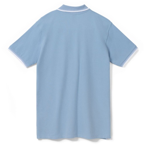 Рубашка поло мужская с контрастной отделкой Practice 270, голубой/белый фото 2