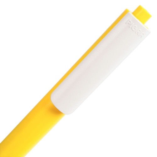 Ручка шариковая Pigra P03 Mat, желтая с белым фото 4