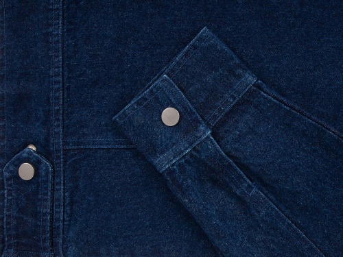 Куртка джинсовая O1, темно-синяя фото 9