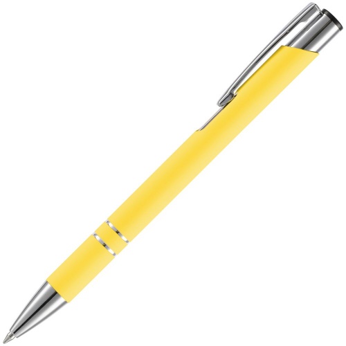 Ручка шариковая Keskus Soft Touch, желтая фото 2