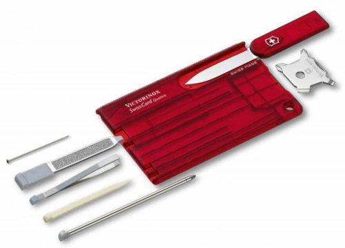 Набор инструментов SwissCard Quattro, красный фото 2