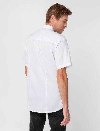 Рубашка мужская с коротким рукавом Collar, белая фото 5