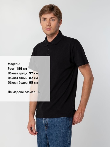Рубашка поло мужская Spring 210, черная фото 4