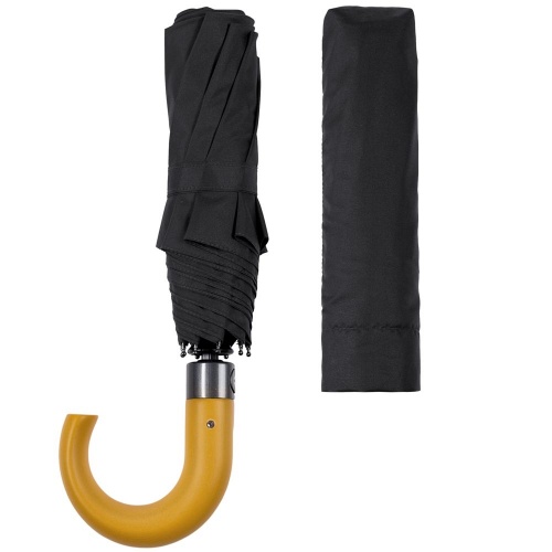 Зонт складной Classic, черный фото 4